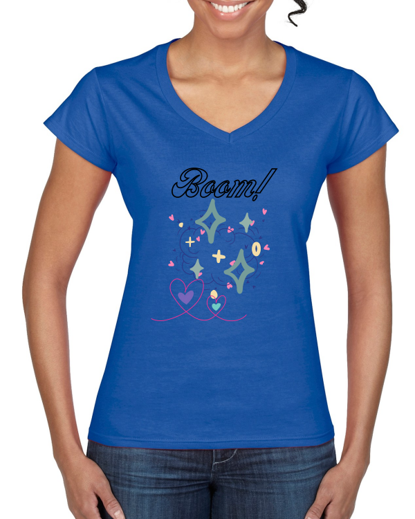 "Erlebe den Stil-Boom: Ladies' Softstyle® V-Neck T-Shirt für zeitlose Eleganz."